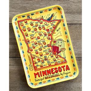 One Hundred 80 Degrees Minnesota Principal Hot Dishes Map Melamine Tray